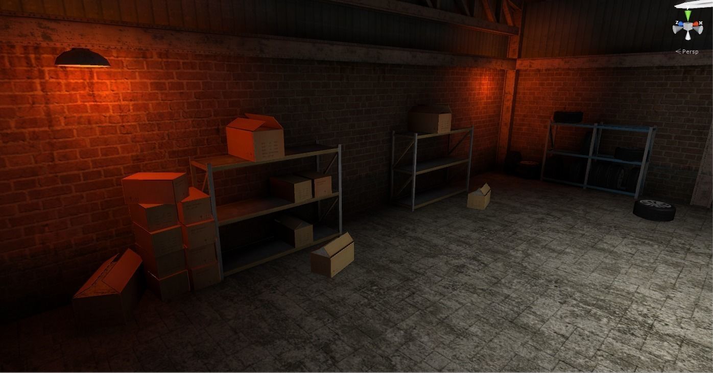 Garage for racing game Low-poly 3D model_3