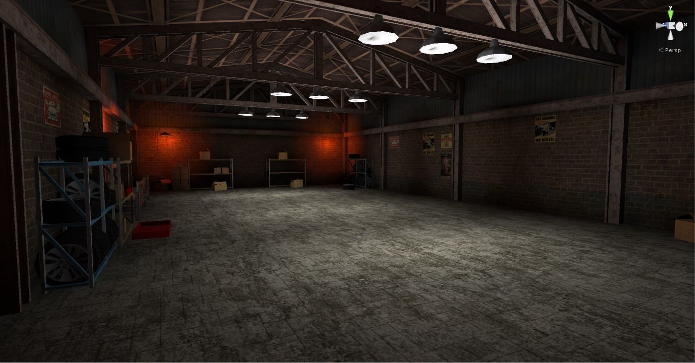 Garage for racing game Low-poly 3D model_10