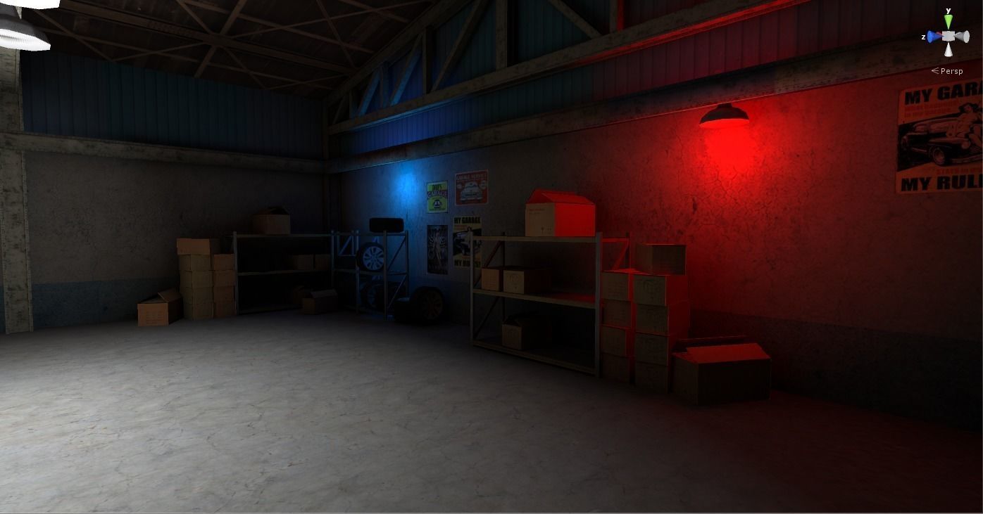 Garage for racing game Low-poly 3D model_7