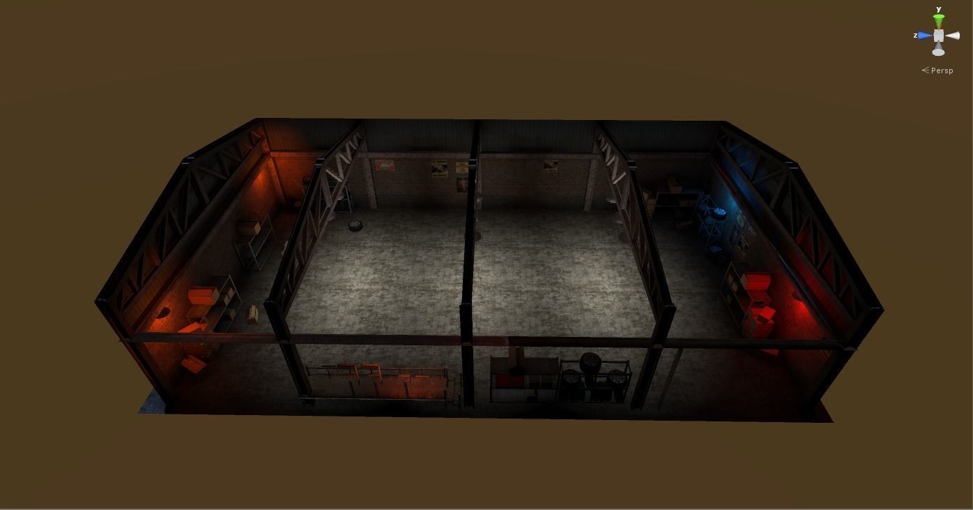 Garage for racing game Low-poly 3D model_11