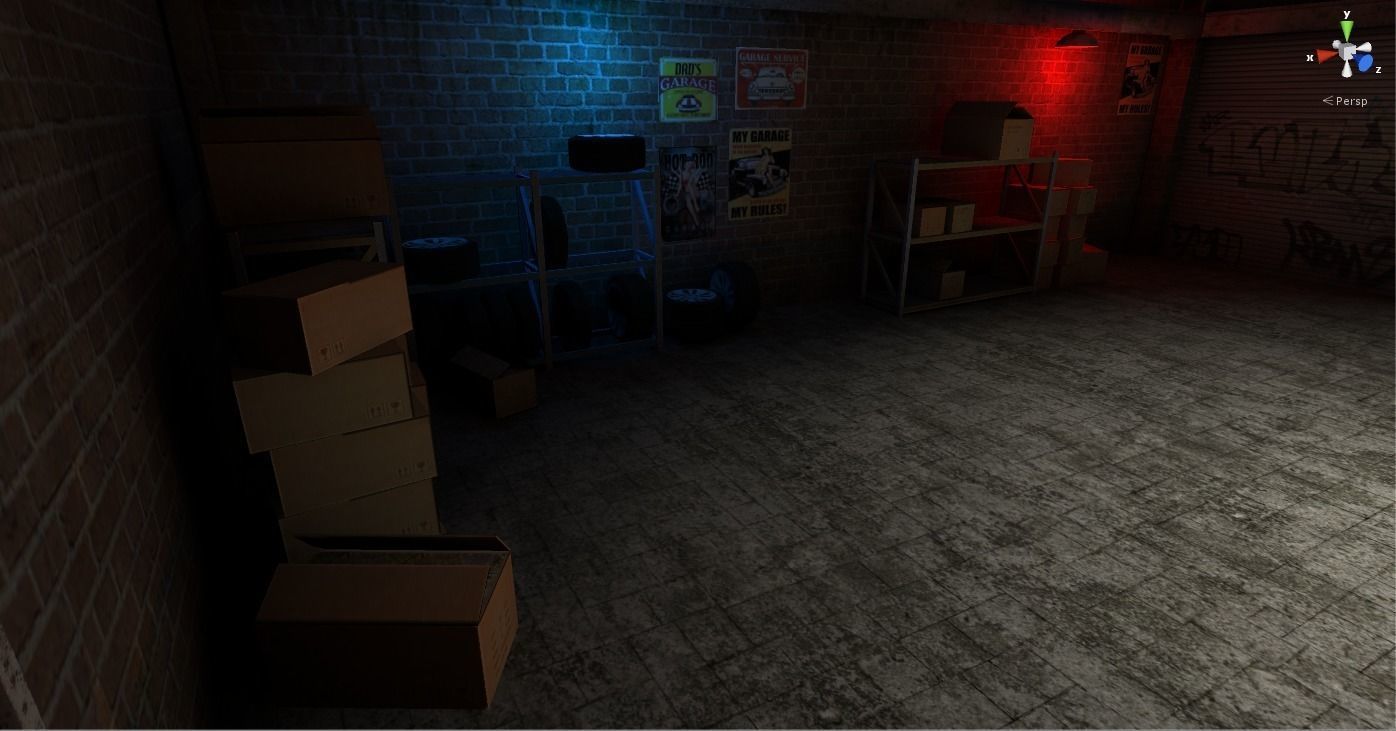 Garage for racing game Low-poly 3D model_6