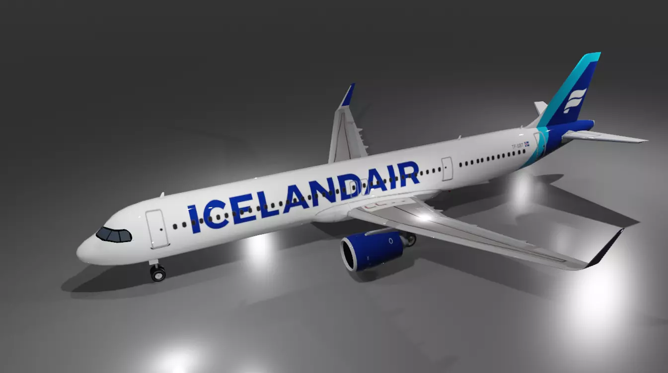 Icelandair airbus a321neo low poly 3D Model Low-poly 3D model