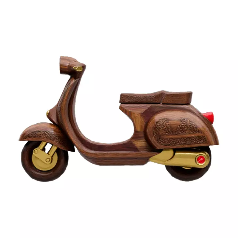 Vintage Wooden Scooter 3D Model Low Poly 3D print model