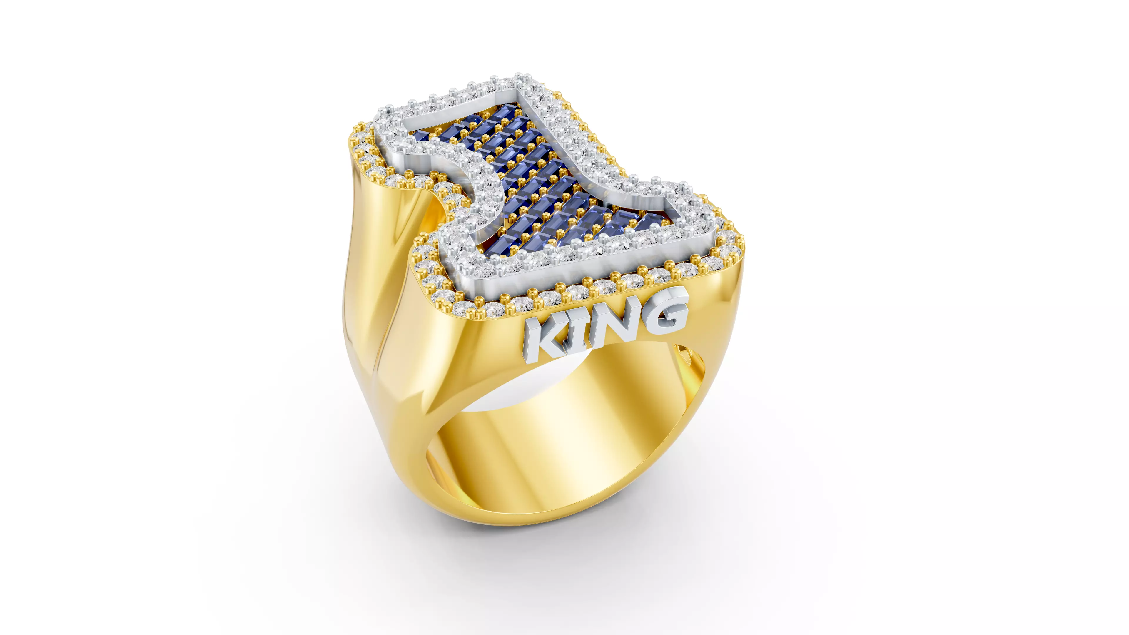Hip Hop Dimond Signet Ring 3D print model 3D print model