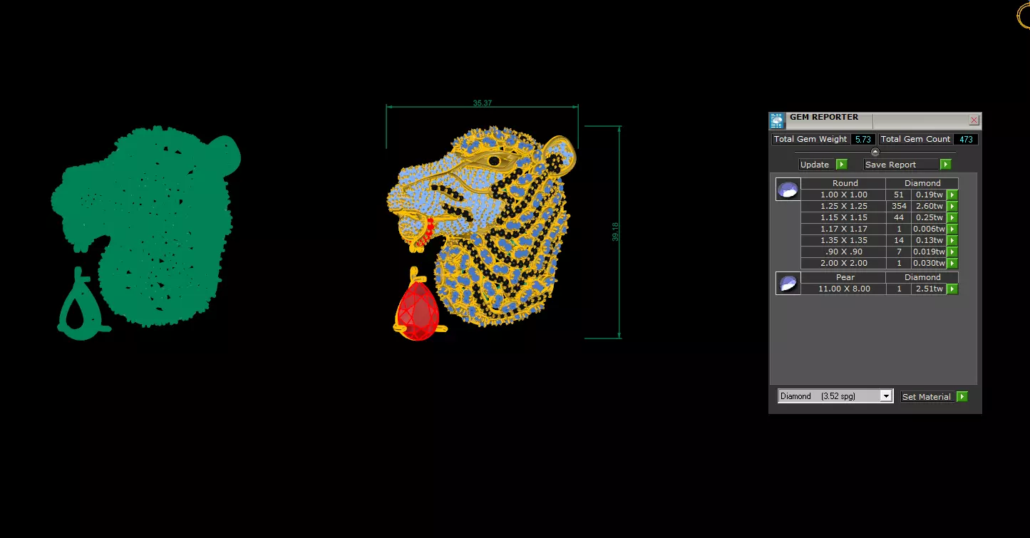 tiger brotch gift Free 3D print model