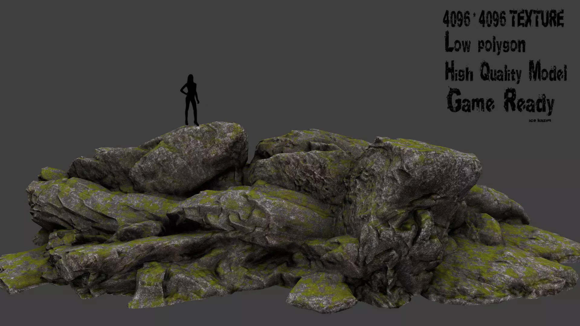 Rocks rock Low-poly 3D model_0