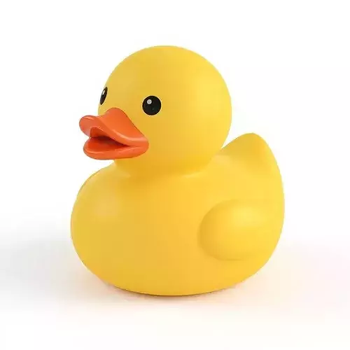 Stylized 3D Classic Yellow Rubber Duck Toy Model
