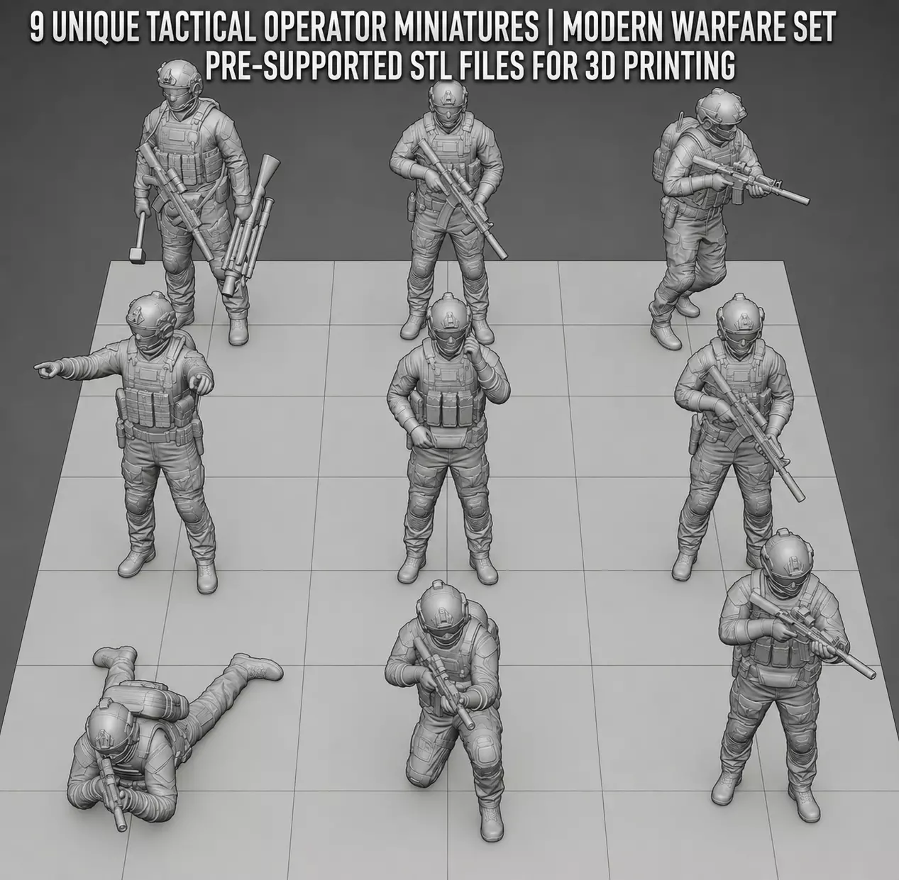 Modern Warfare Tactical Operator Miniature Collection 3D print model