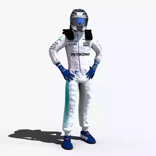 Valtteri Bottas 2017 Low-poly 3D model