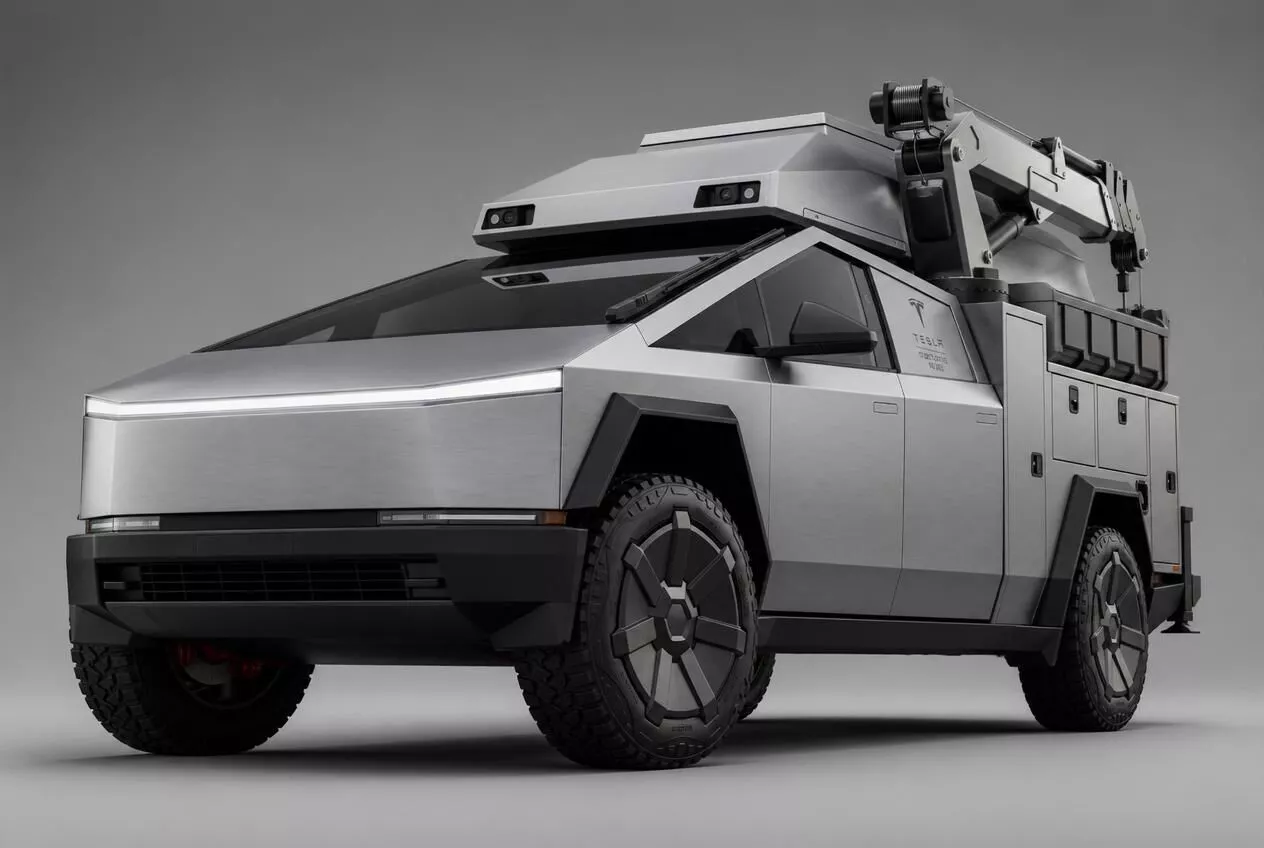 Tesla Cybertruck Custom Service Truck Low-poly 3D model