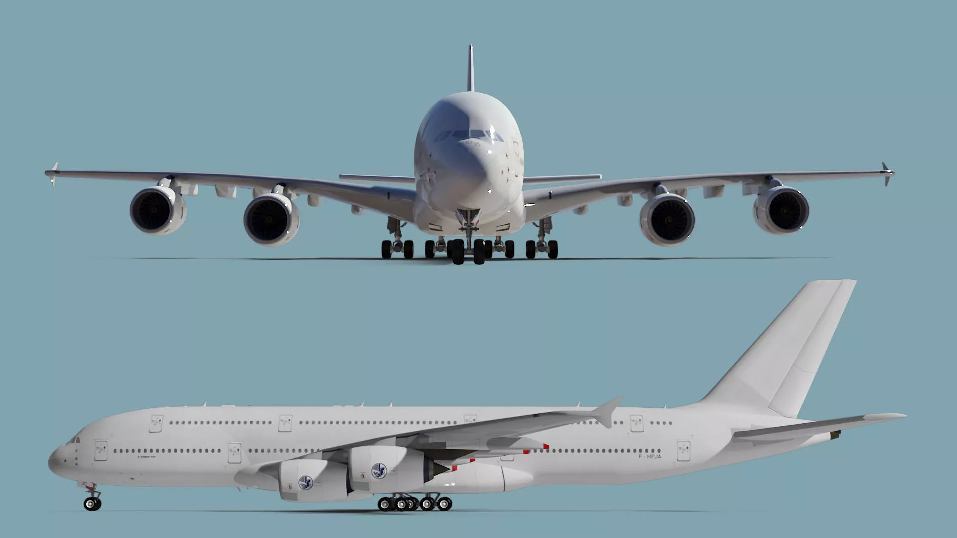 Airbus A380 1000 Interior 3D model