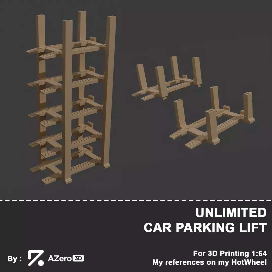 Unlimited Car Parking Lift For 3D Printed 3D print model