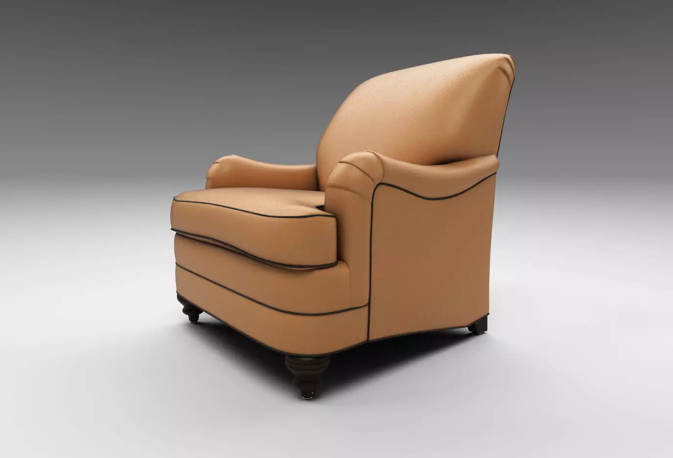 Armchair tan leather chair Free 3D model