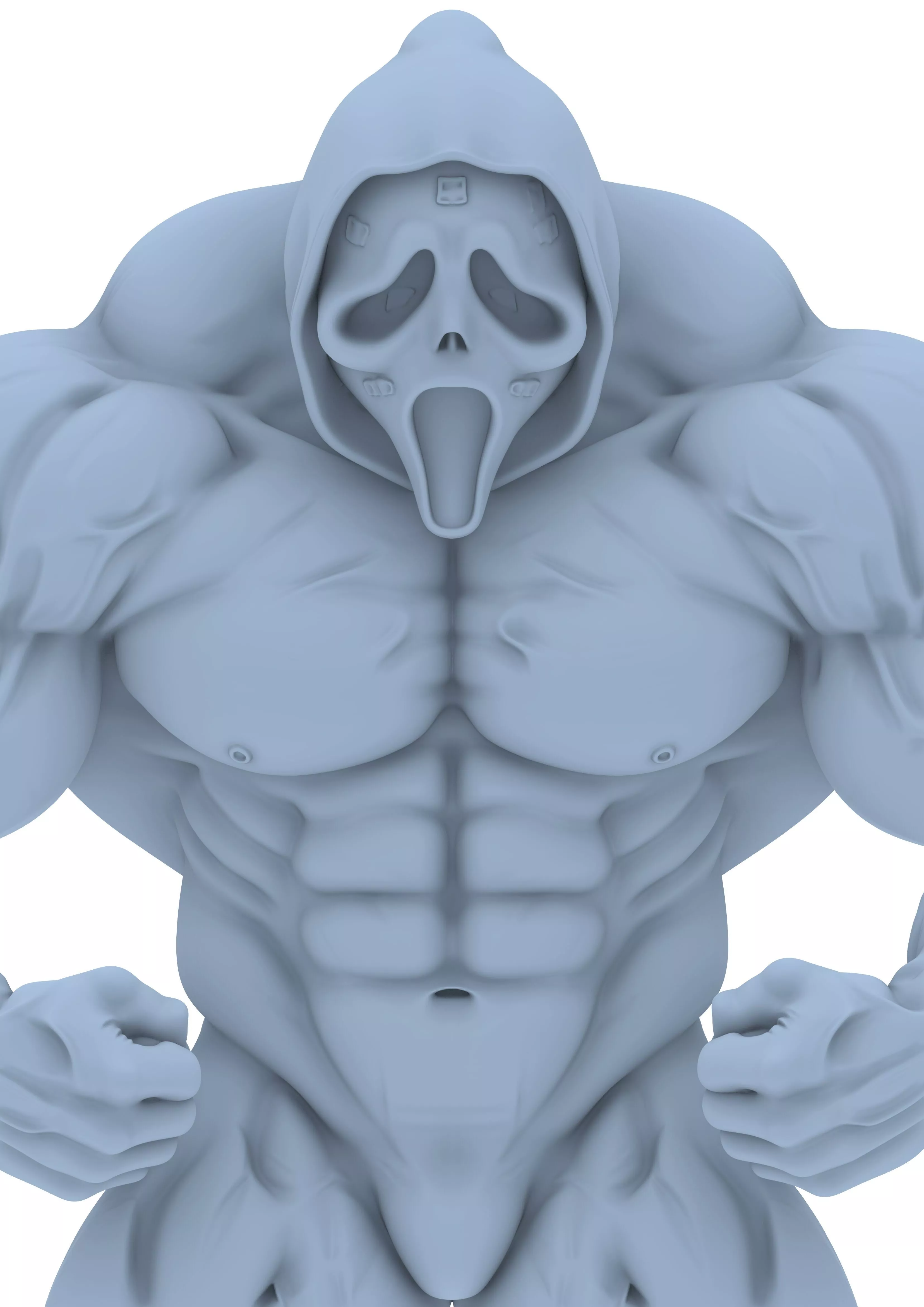 Ghost Face Horror Stylized Slasher Chibi Mask Figure 3D print model