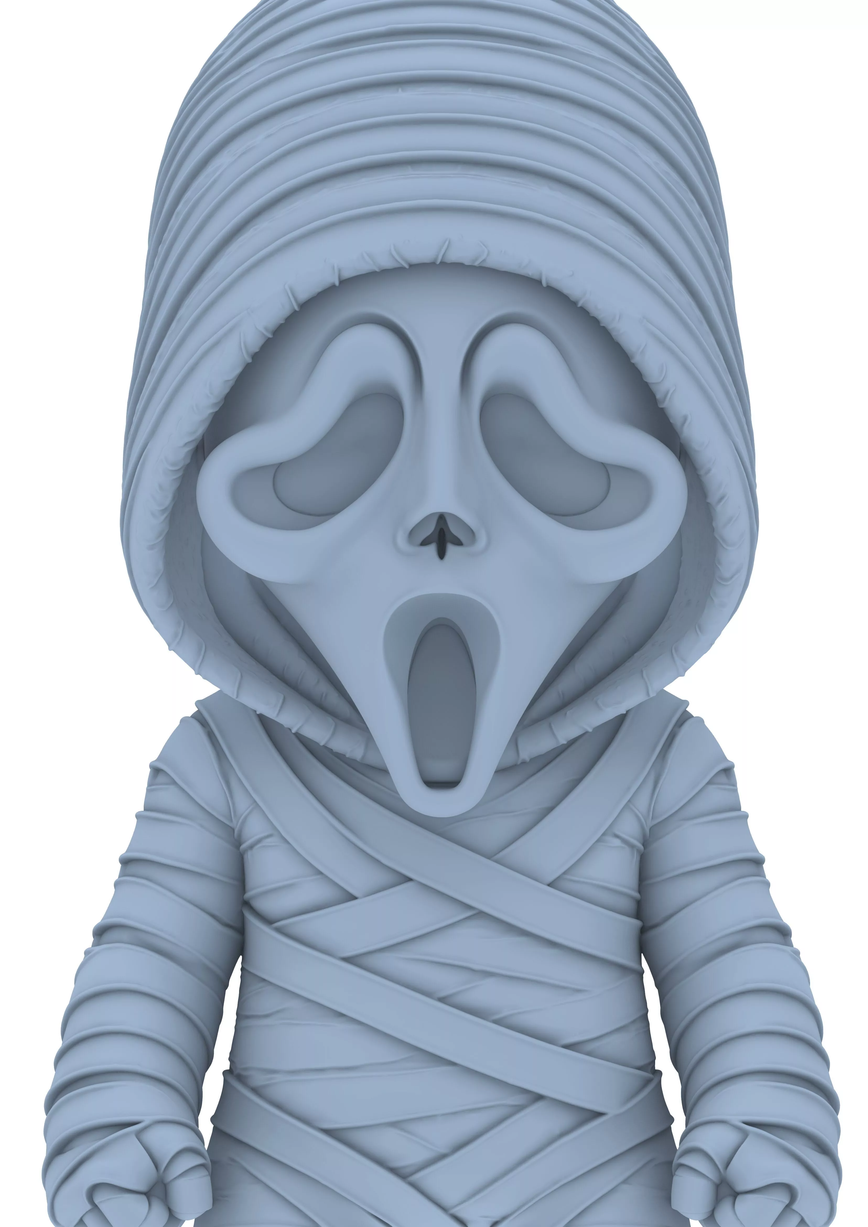 Ghost Face Horror Stylized Slasher Chibi Mask Figure 3D print model