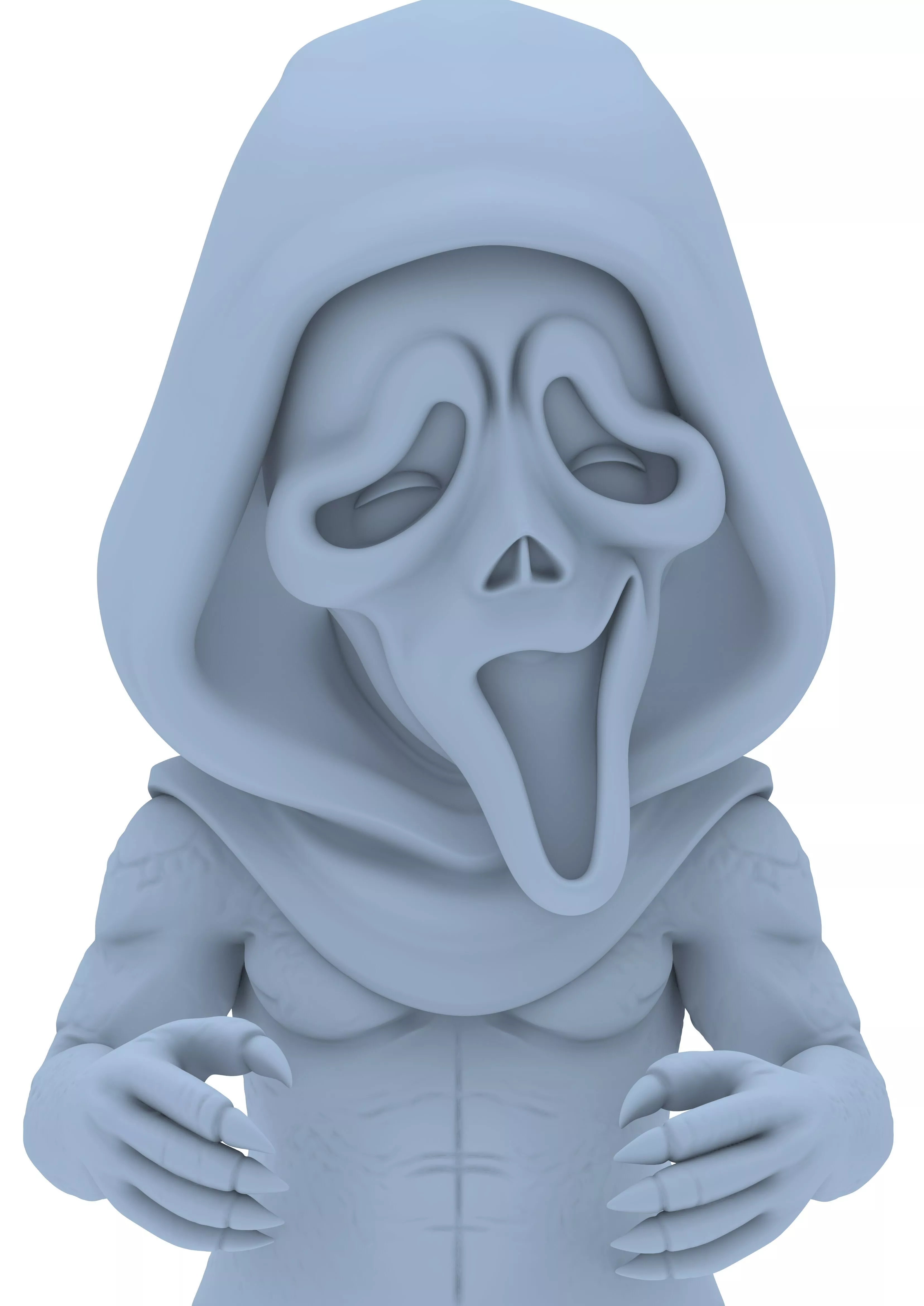 Ghost Face Horror Stylized Slasher Chibi Mask Figure 3D print model