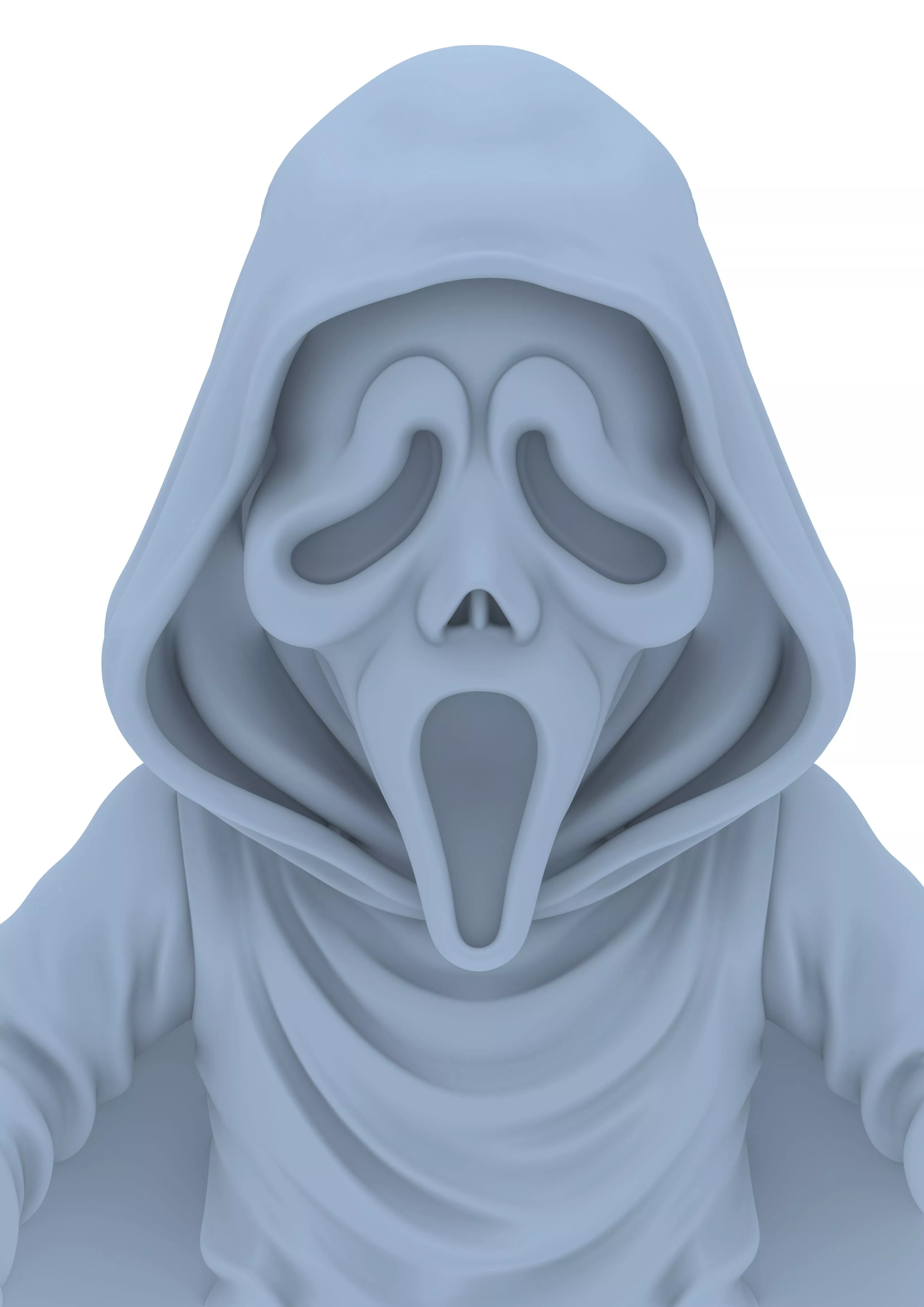 Ghost Face Horror Stylized Slasher Chibi Mask Figure 3D print model