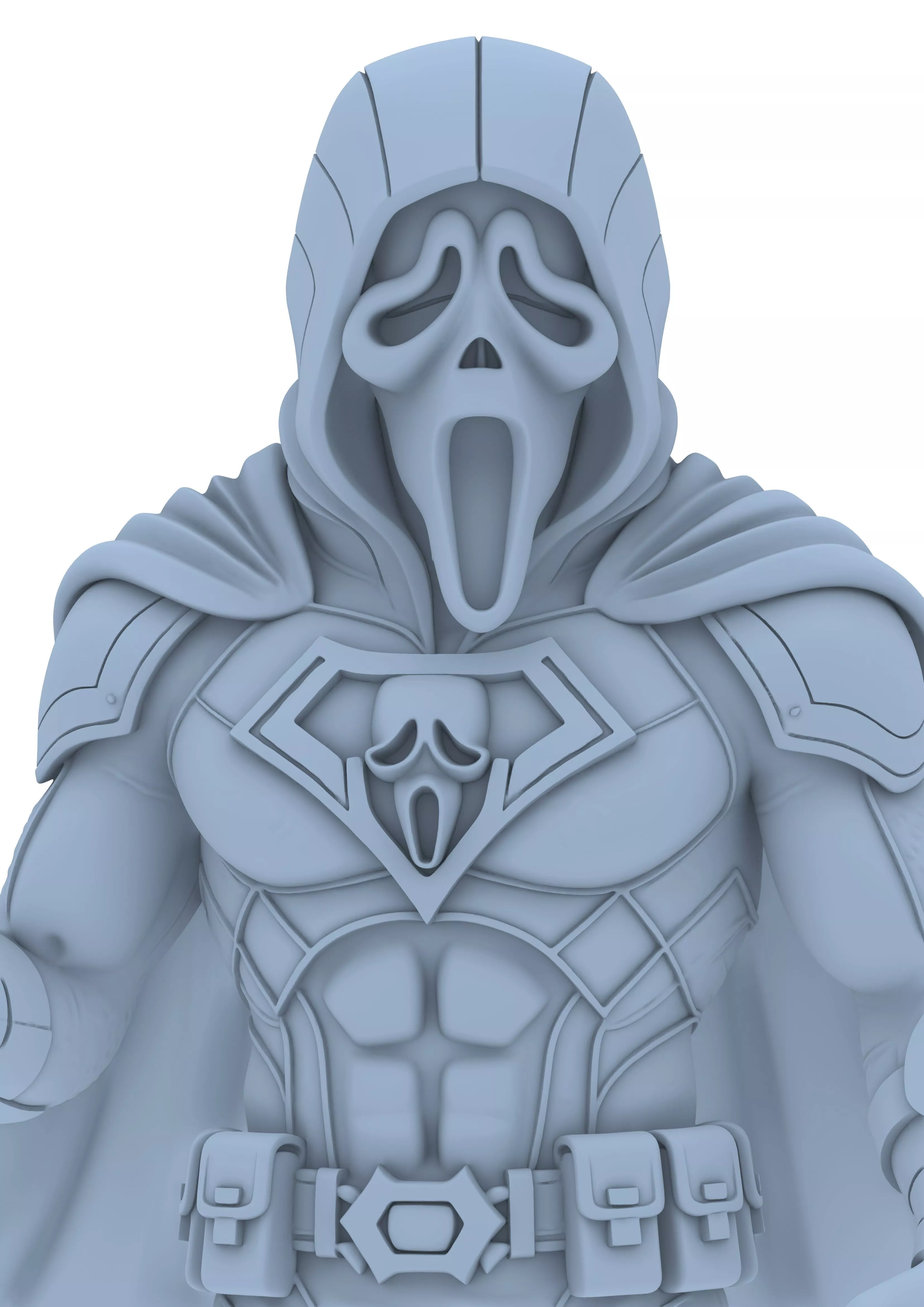 Ghost Face Horror Stylized Slasher Chibi Mask Figure 3D print model