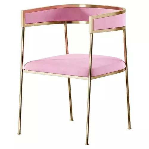 Glam Velvet Dining Side Chair 3D model 7