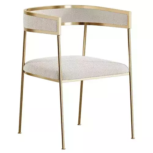 Glam Velvet Dining Side Chair 3D model 4