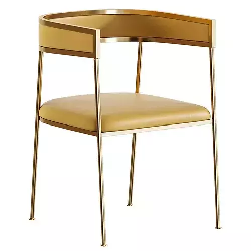 Glam Velvet Dining Side Chair 3D model 3