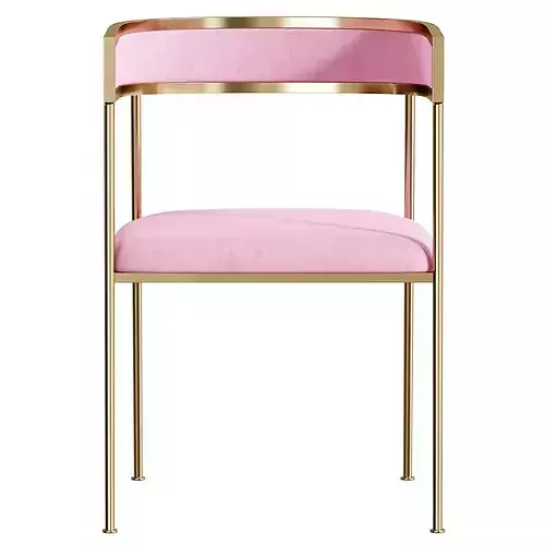 Glam Velvet Dining Side Chair 3D model 2