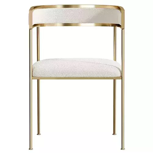Glam Velvet Dining Side Chair 3D model 5