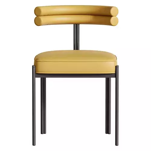 Industrial Velvet Dining Room Chair 3D model 6
