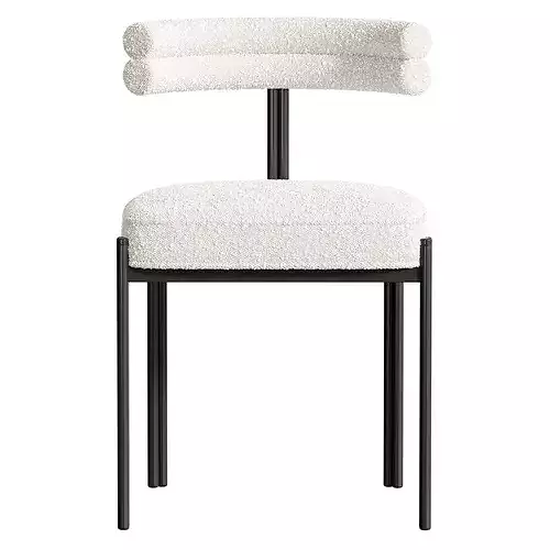 Industrial Velvet Dining Room Chair 3D model 5