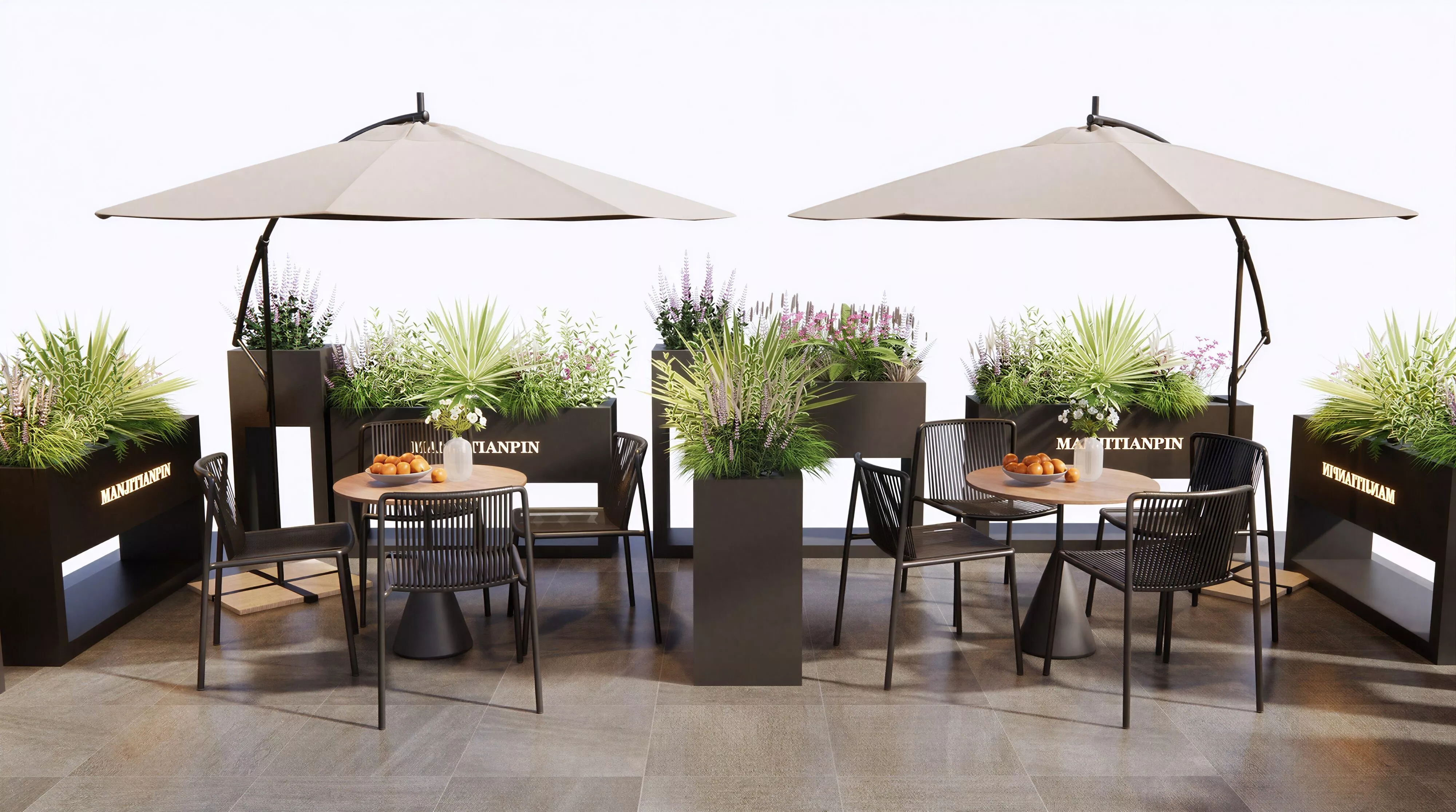 Outdoor Patio Dining Set 3D Scene 3D model