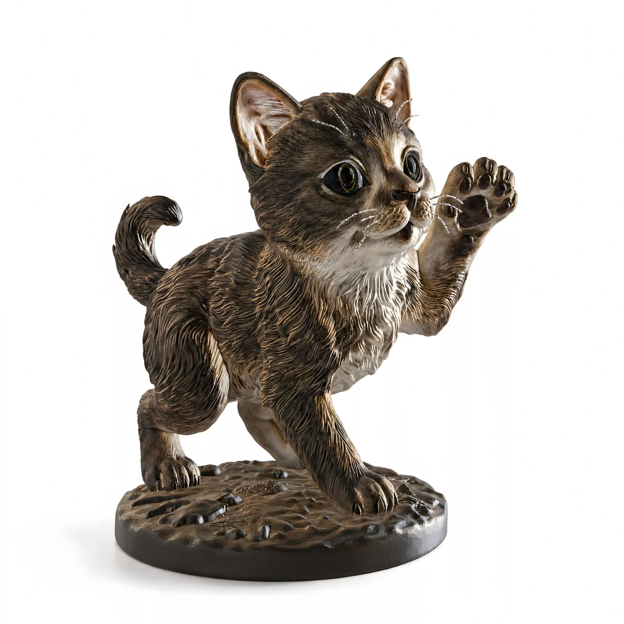 Playful Kitten Pouncing 3D Print Model 3D print model