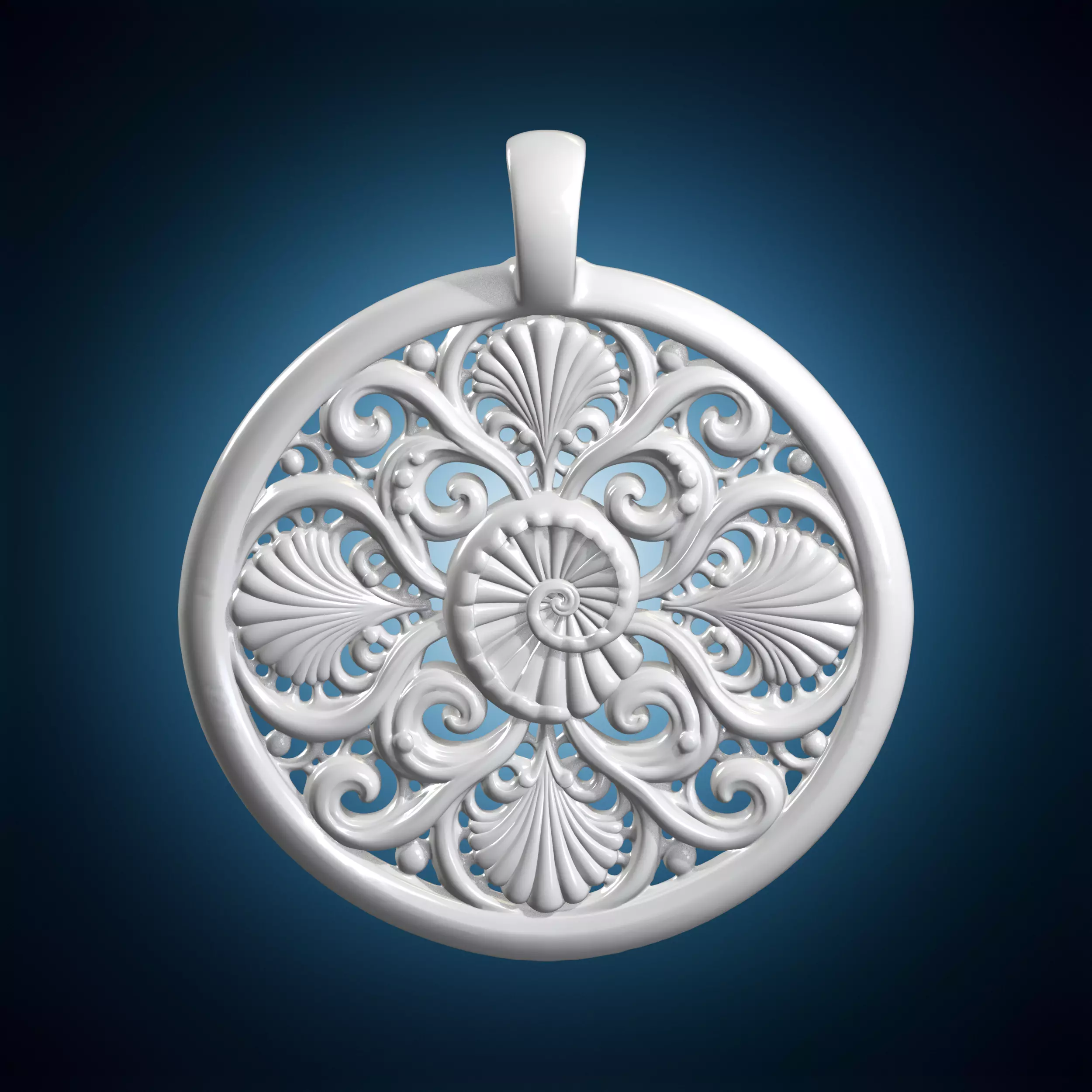 Ocean Mandala Pendant 3D Printable Model 3D print model