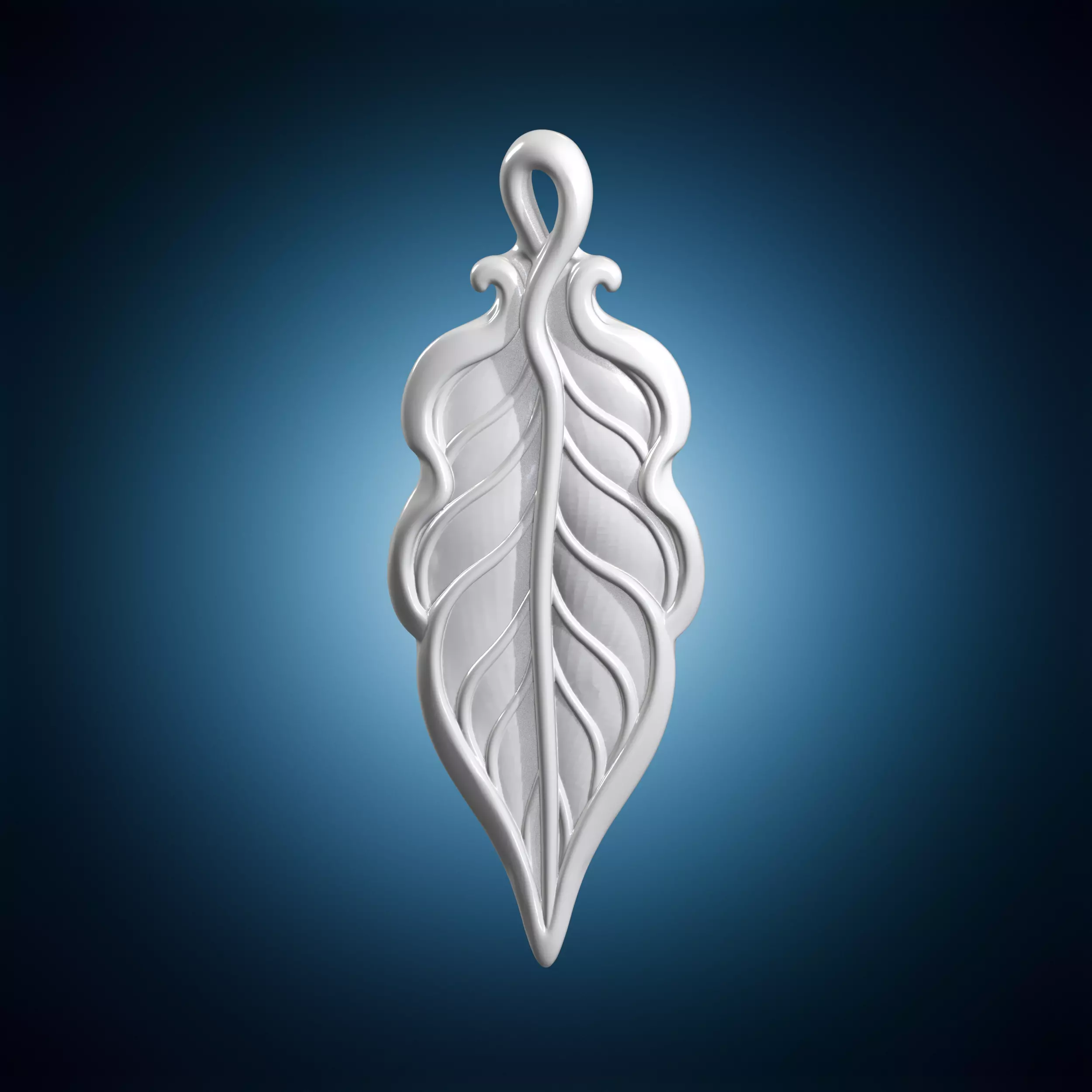 Art Nouveau Leaf Pendant 3D Printable Model 3D print model