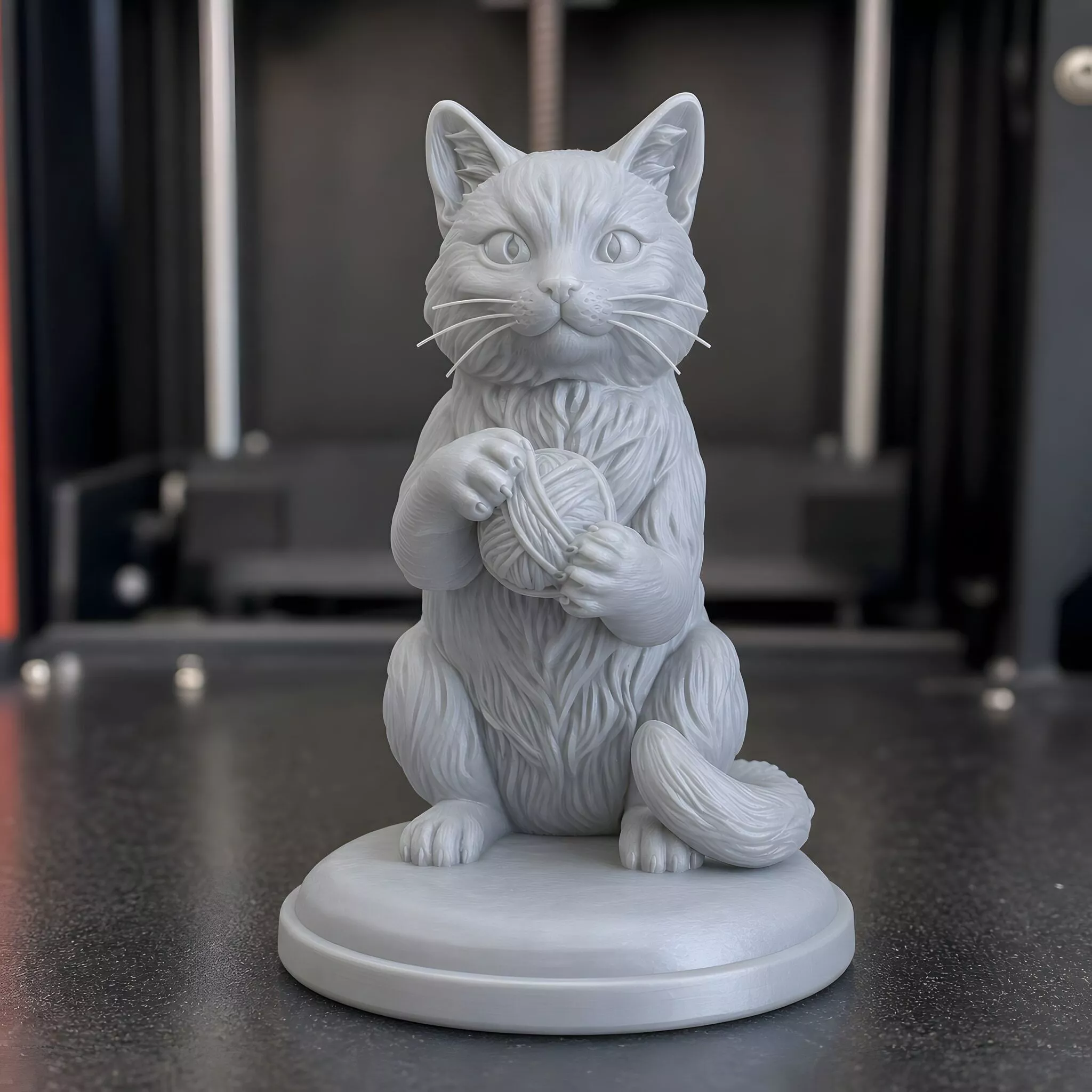 Curious Cat Playing 3D Print Model 3D print model