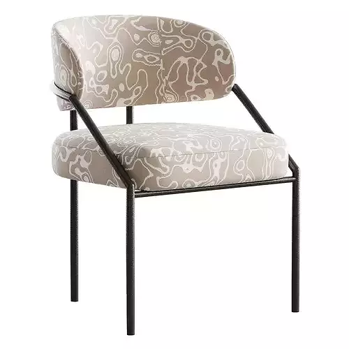 Metal Kitchen and Dining Room Chair 3D model 5