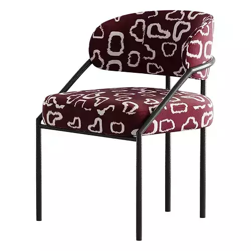 Metal Kitchen and Dining Room Chair 3D model 7