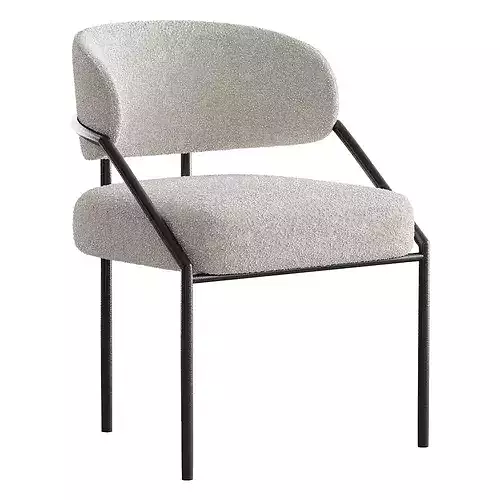 Metal Kitchen and Dining Room Chair 3D model 2