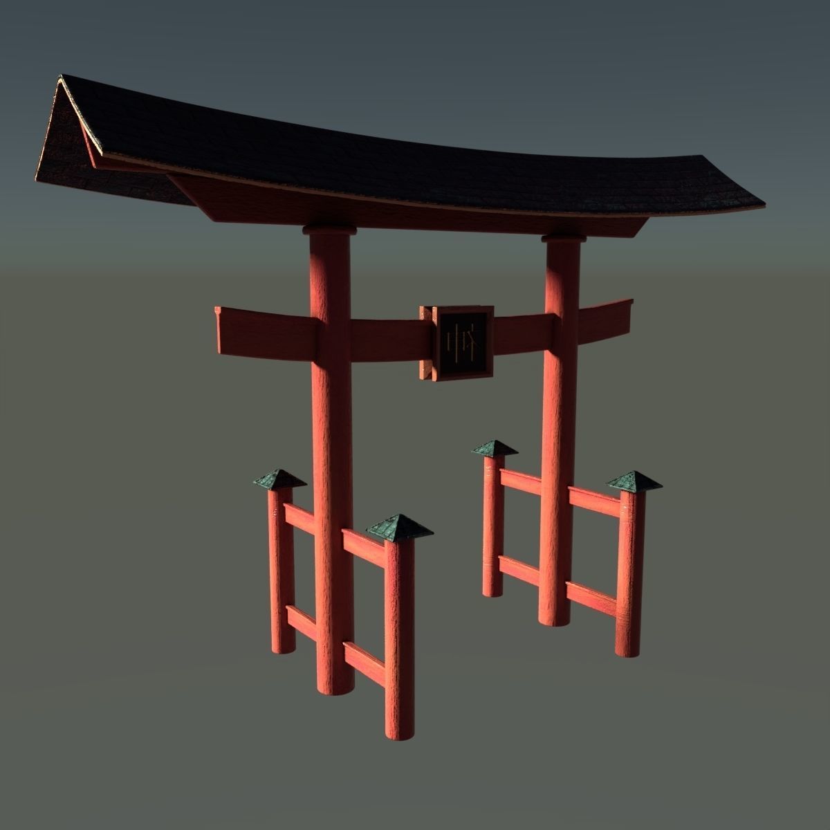 Japanese Torii Low-poly 3D model_1