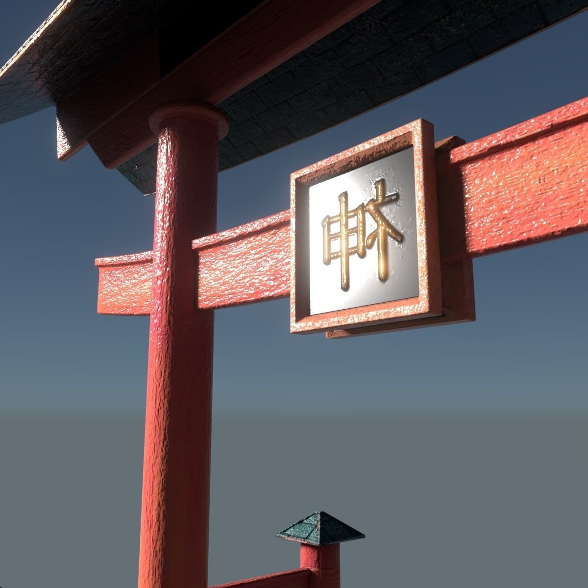 Japanese Torii Low-poly 3D model_3
