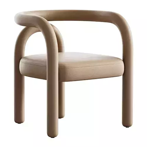 Modern Design Armless Open Back Chairs Fabric Dining Chairs 3D model 5