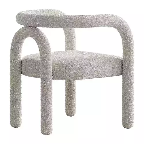 Modern Design Armless Open Back Chairs Fabric Dining Chairs 3D model 6