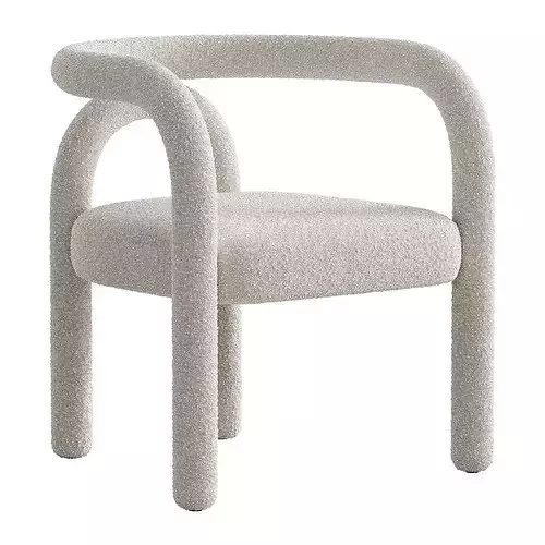 Modern Design Armless Open Back Chairs Fabric Dining Chairs 3D model 2