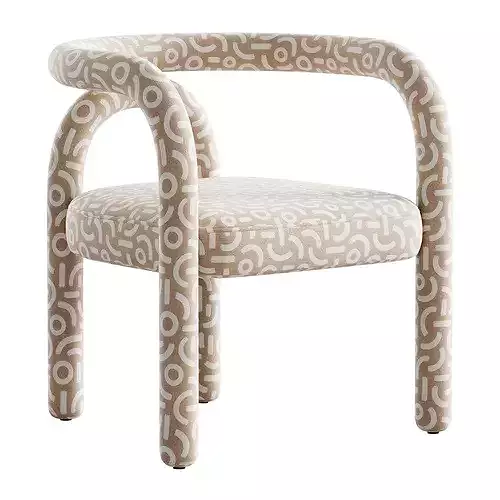 Modern Design Armless Open Back Chairs Fabric Dining Chairs 3D model 3