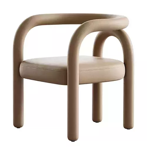 Modern Design Armless Open Back Chairs Fabric Dining Chairs 3D model 7