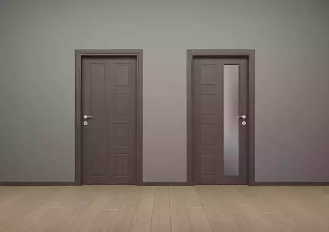 Modern Interior Wood Door - Real Wood UVW Maps - MUTE 4-1 - 4-1C