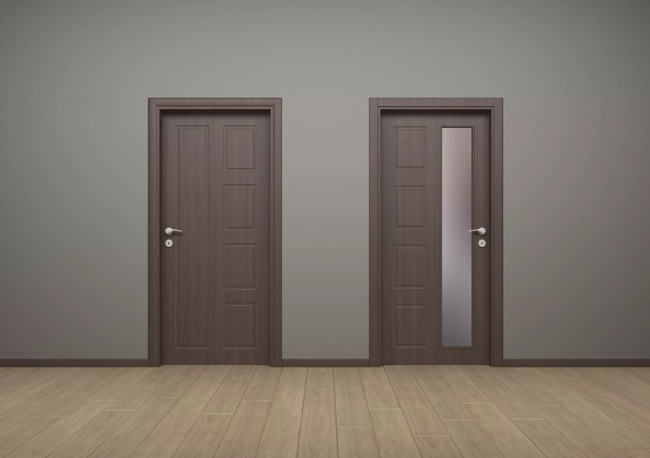 Modern Interior Wood Door - Real Wood UVW Maps - MUTE 4-1 - 4-1C 3D model_0