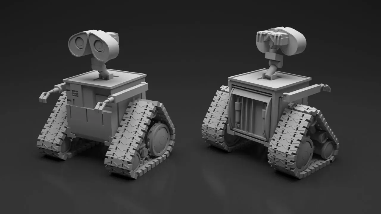 Wall-E two wall - e robots 3D model_0