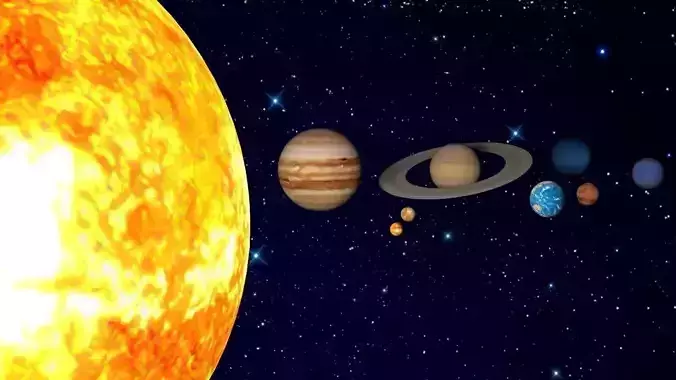 Solar system Low-poly 3D model