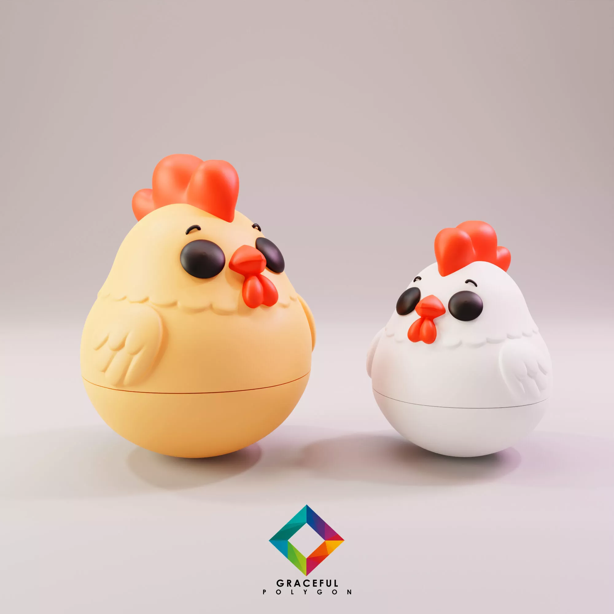 ROLY POLY HEN CUTE TOY 3D print model