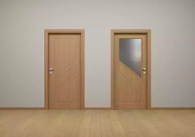 Modern Interior Wood Door - Real Wood UVW Maps - MUTE Z-ZC